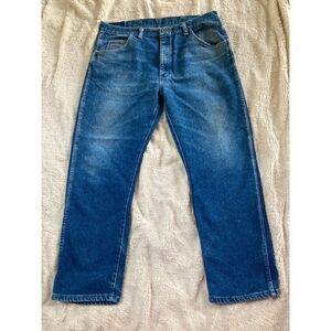 80s Vintage USA Made Wrangler Denim Jeans Soft Beautiful Fade Straight 35x28